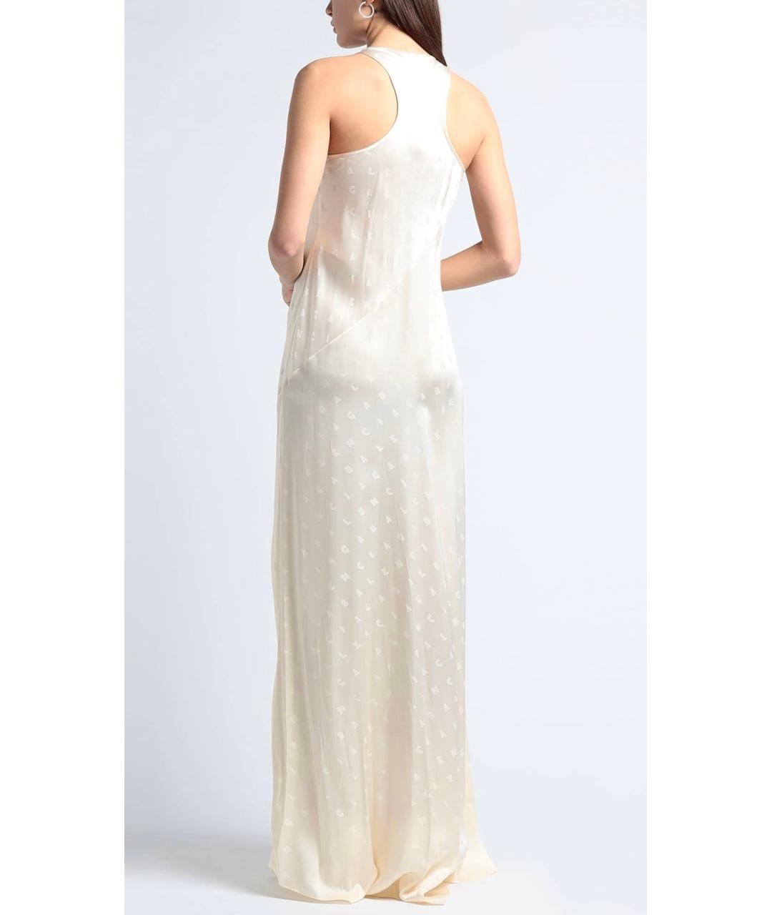 BALENCIAGA Бежевое вискозное повседневное платье, фото 3