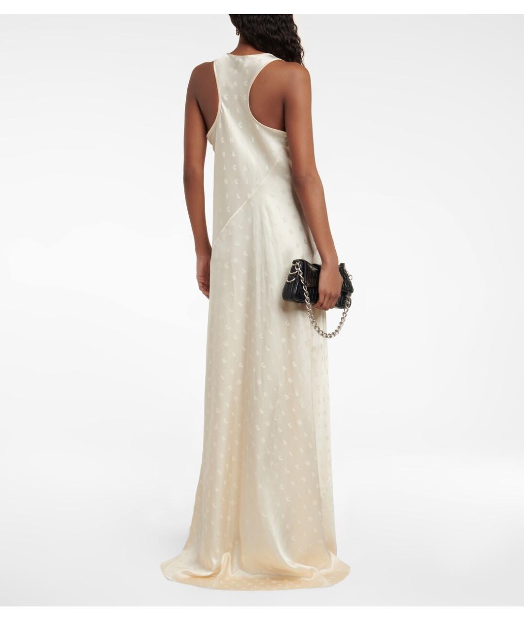 BALENCIAGA Бежевое вискозное повседневное платье, фото 4