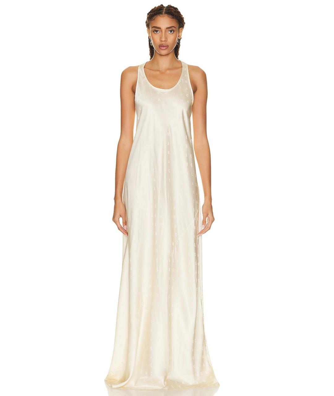 BALENCIAGA Бежевое вискозное повседневное платье, фото 5