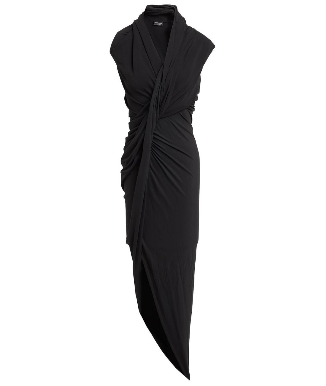 BALENCIAGA Черное вискозное коктейльное платье, фото 4