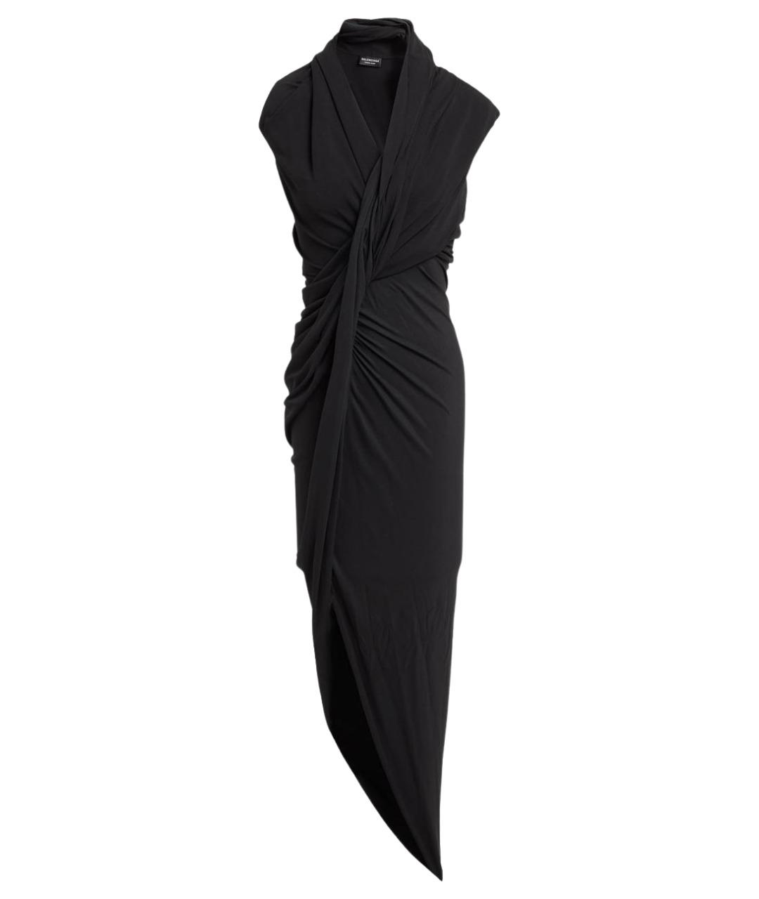 BALENCIAGA Черное вискозное коктейльное платье, фото 1