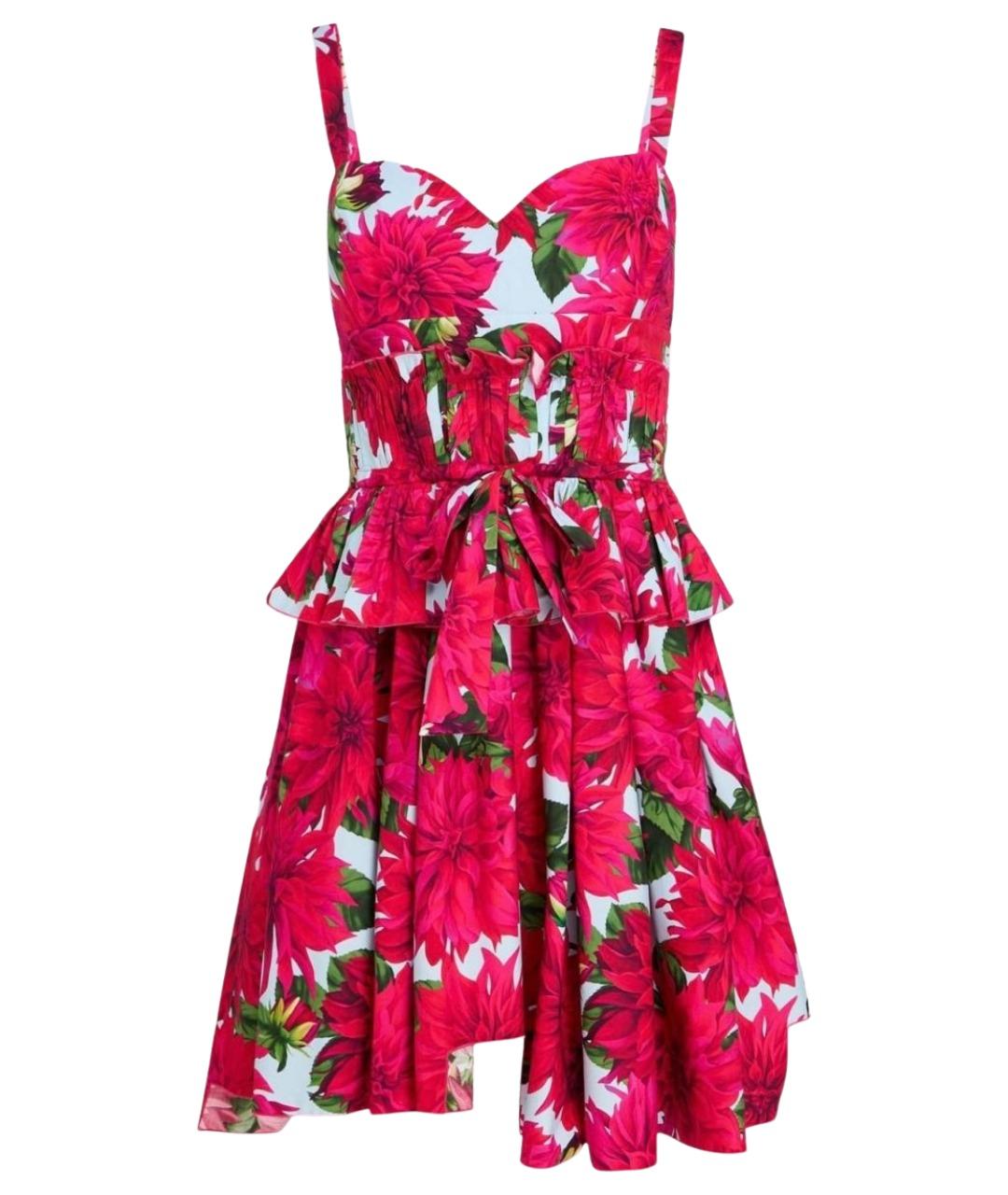 OSCAR DE LA RENTA Фуксия хлопко-эластановый сарафан, фото 1