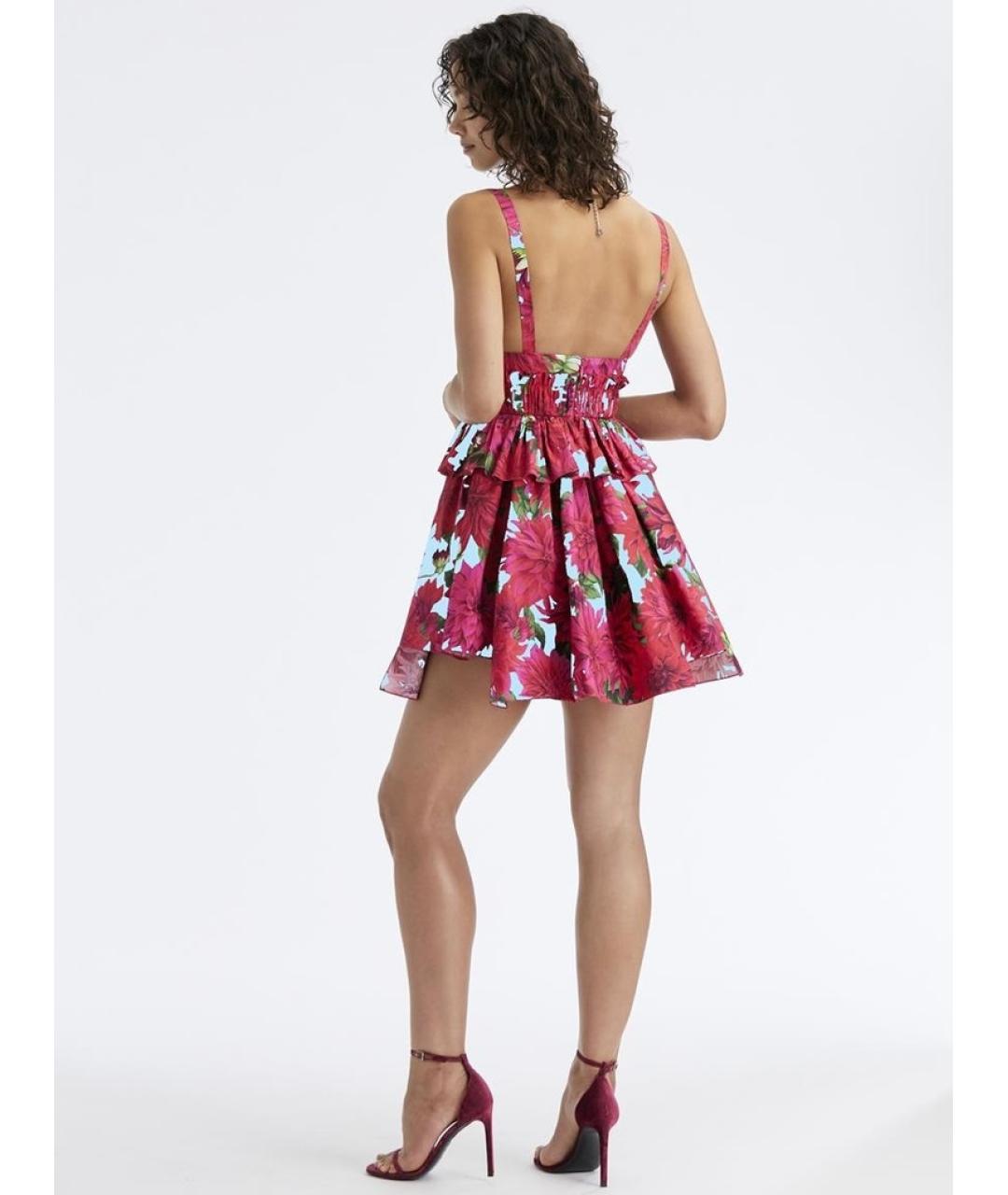 OSCAR DE LA RENTA Фуксия хлопко-эластановый сарафан, фото 7