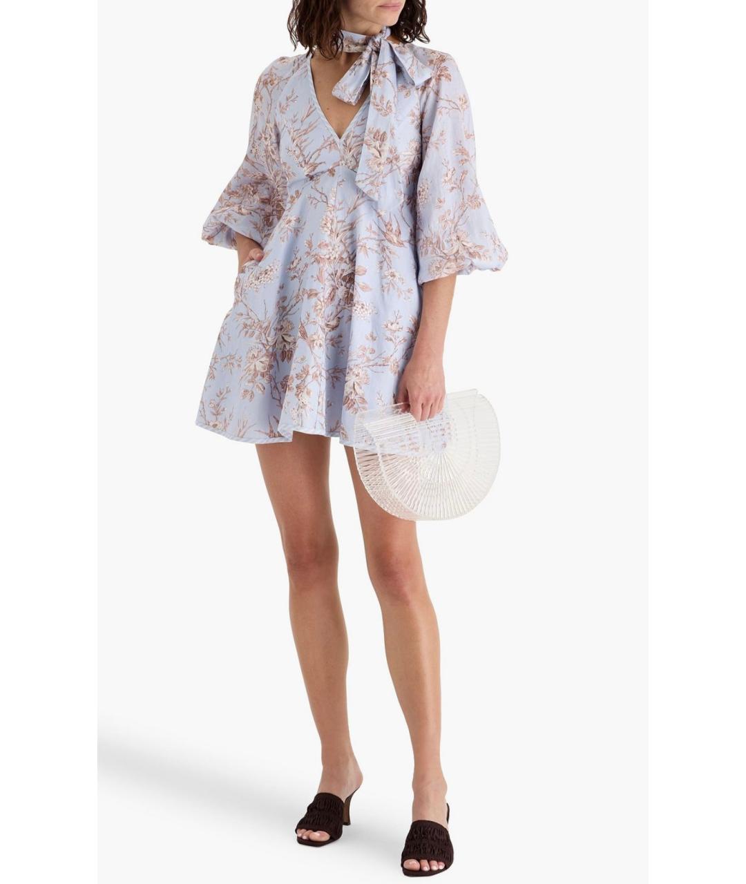 ZIMMERMANN Голубое льняное платье, фото 2