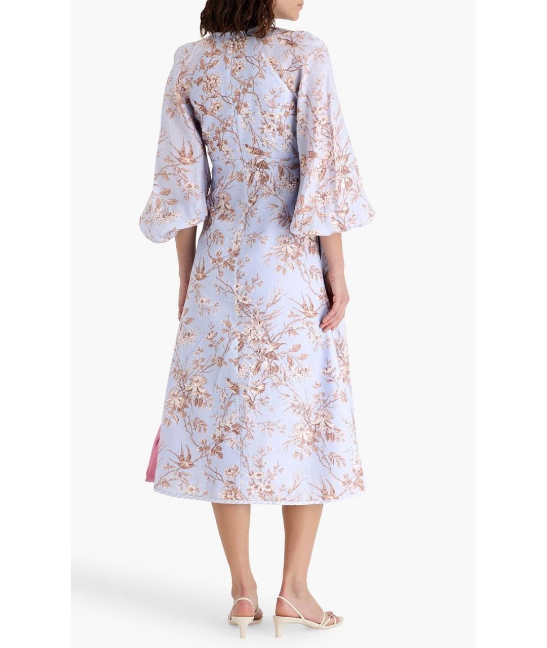 ZIMMERMANN Голубое льняное повседневное платье, фото 3