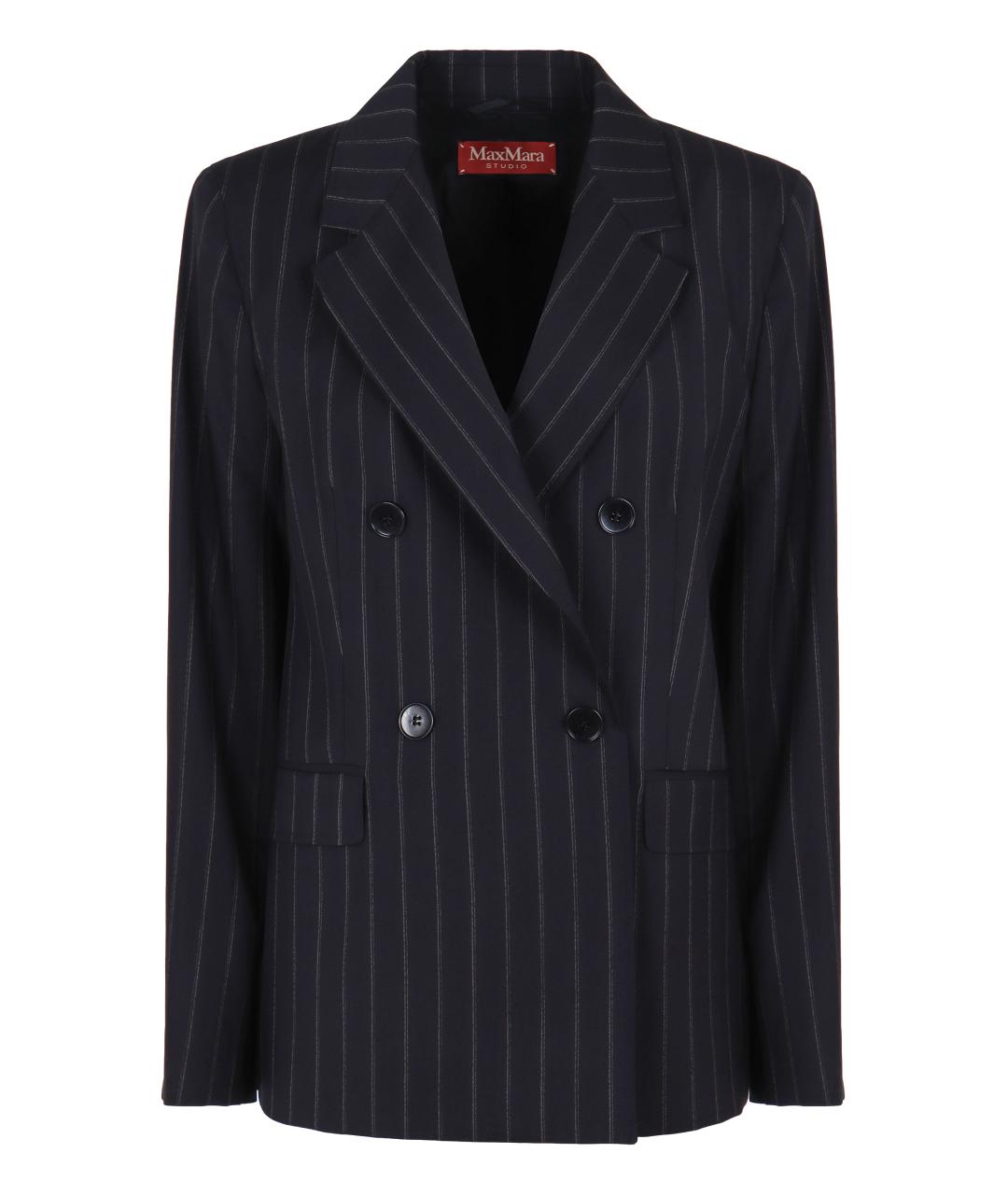 MAX MARA STUDIO Синий шерстяной жакет/пиджак, фото 1