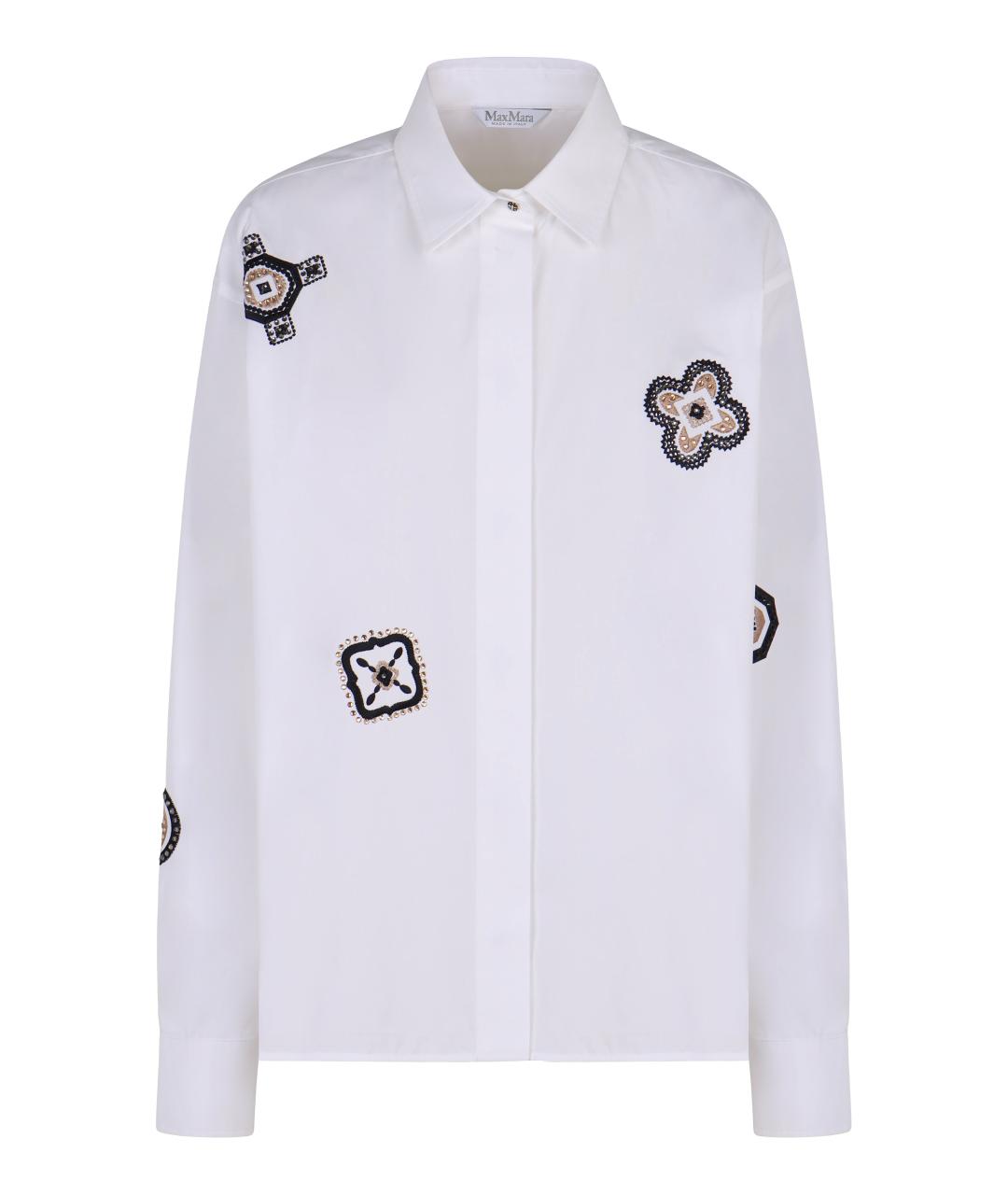 MAX MARA Белая хлопковая рубашка, фото 1