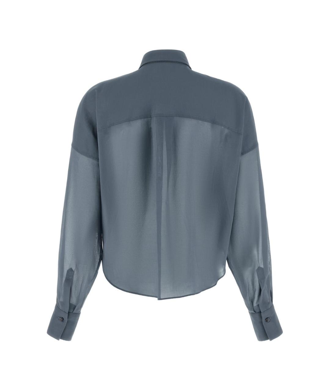 BRUNELLO CUCINELLI Синяя хлопковая рубашка, фото 2