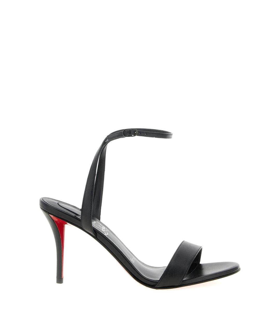 CHRISTIAN LOUBOUTIN Черные кожаные босоножки, фото 1