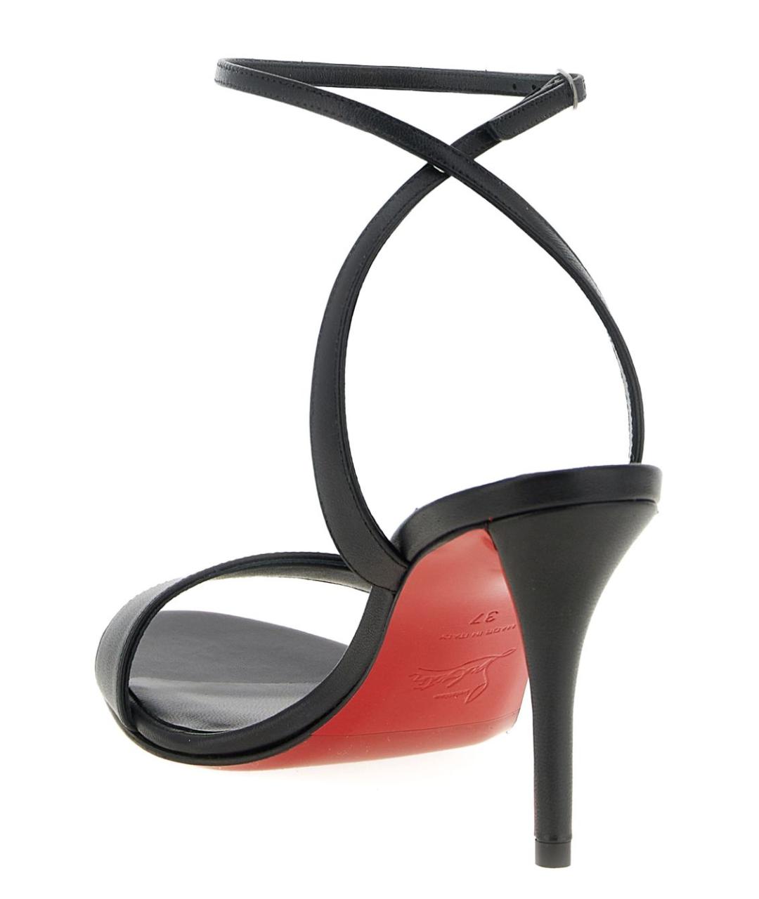 CHRISTIAN LOUBOUTIN Черные кожаные босоножки, фото 2