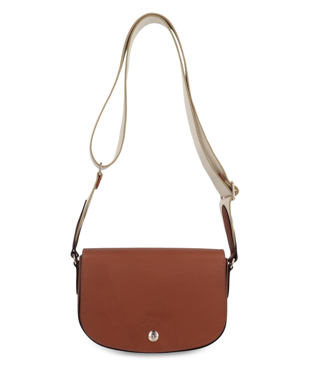 LONGCHAMP Коричневая кожаная сумка через плечо, фото 1