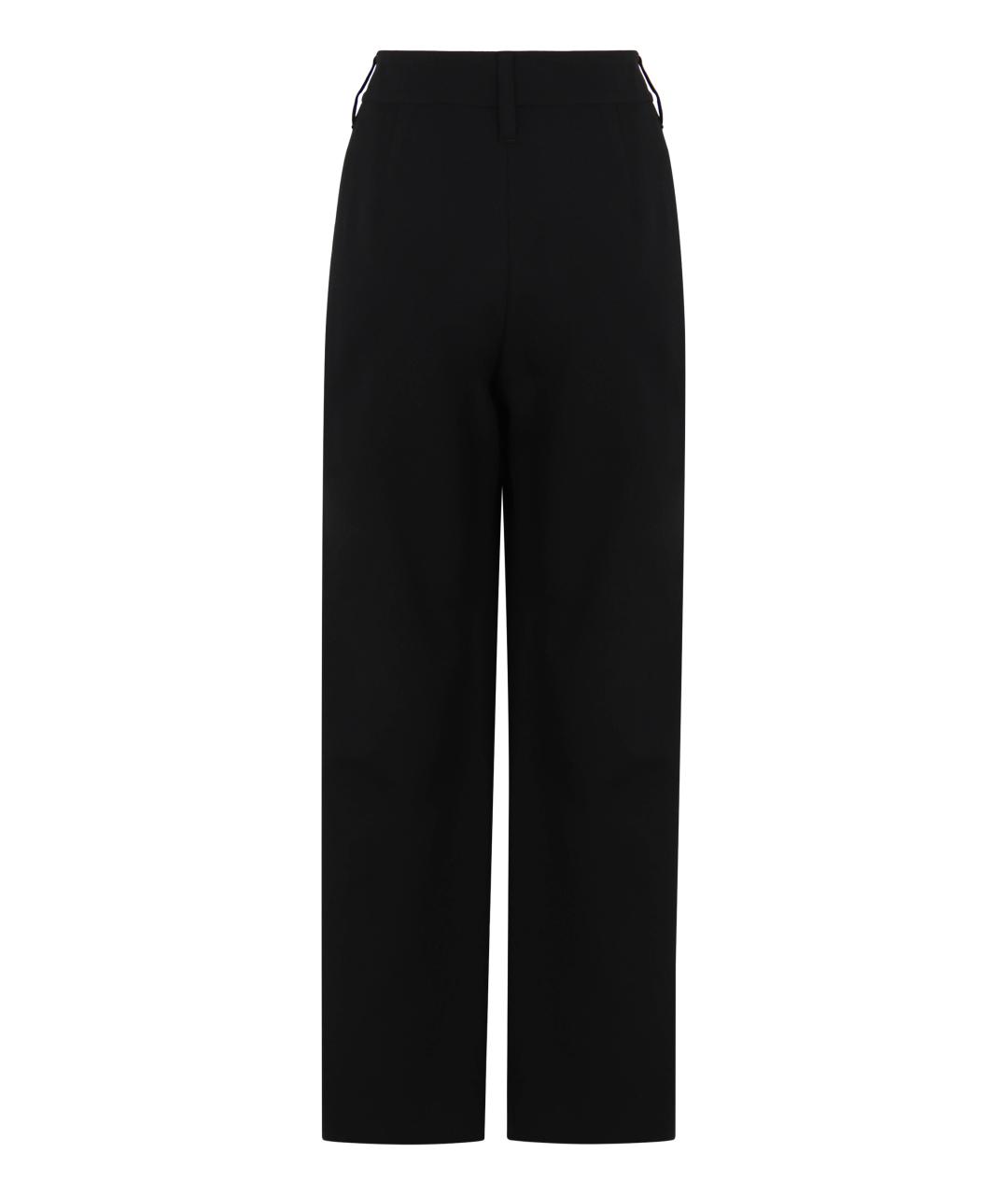 'S MAX MARA Черные шерстяные прямые брюки, фото 2