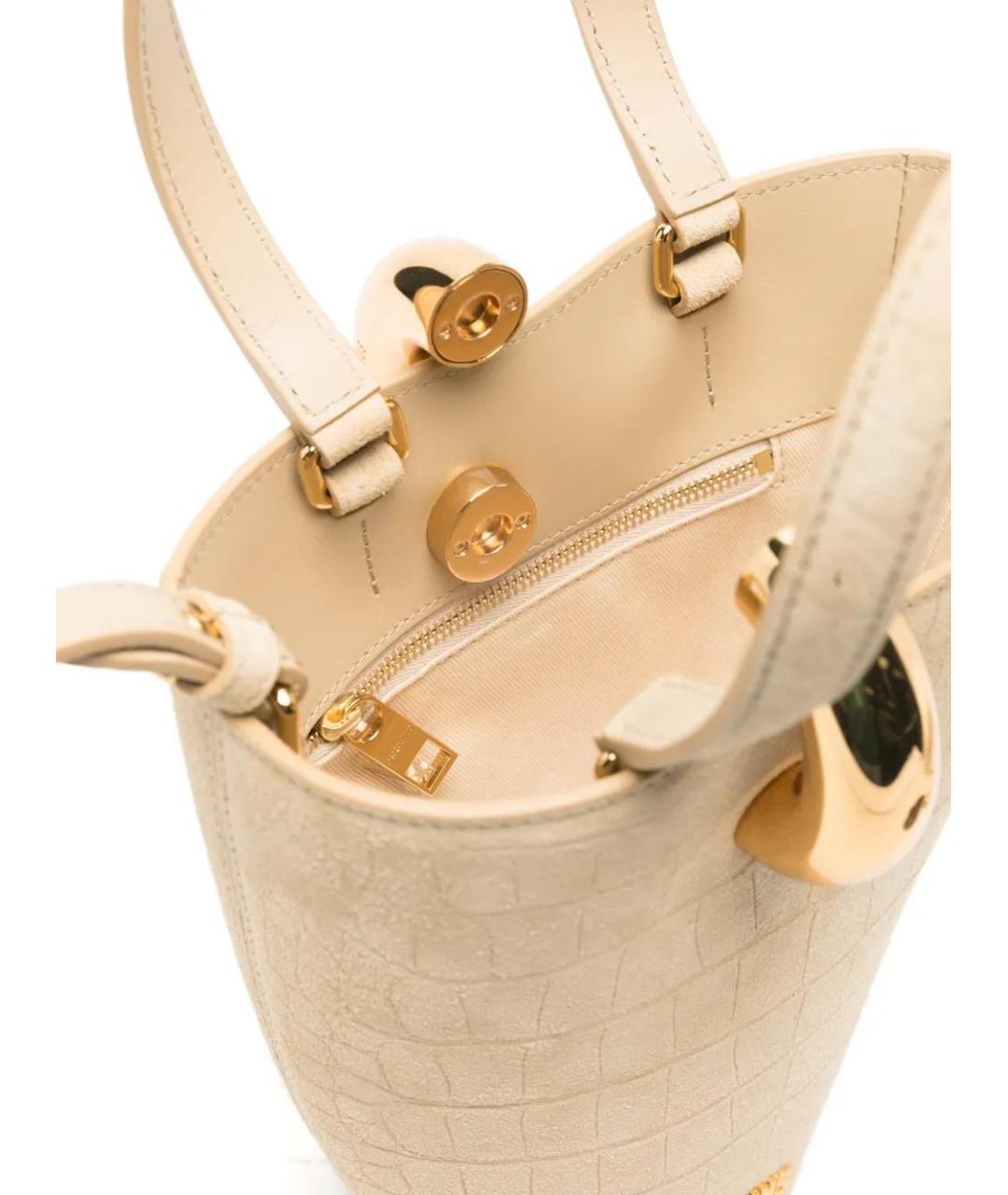 JACQUEMUS Бежевая кожаная сумка тоут, фото 5