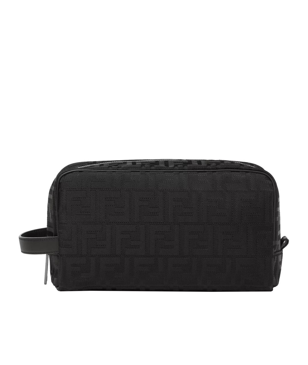FENDI Черная жаккардовая барсетка, фото 1