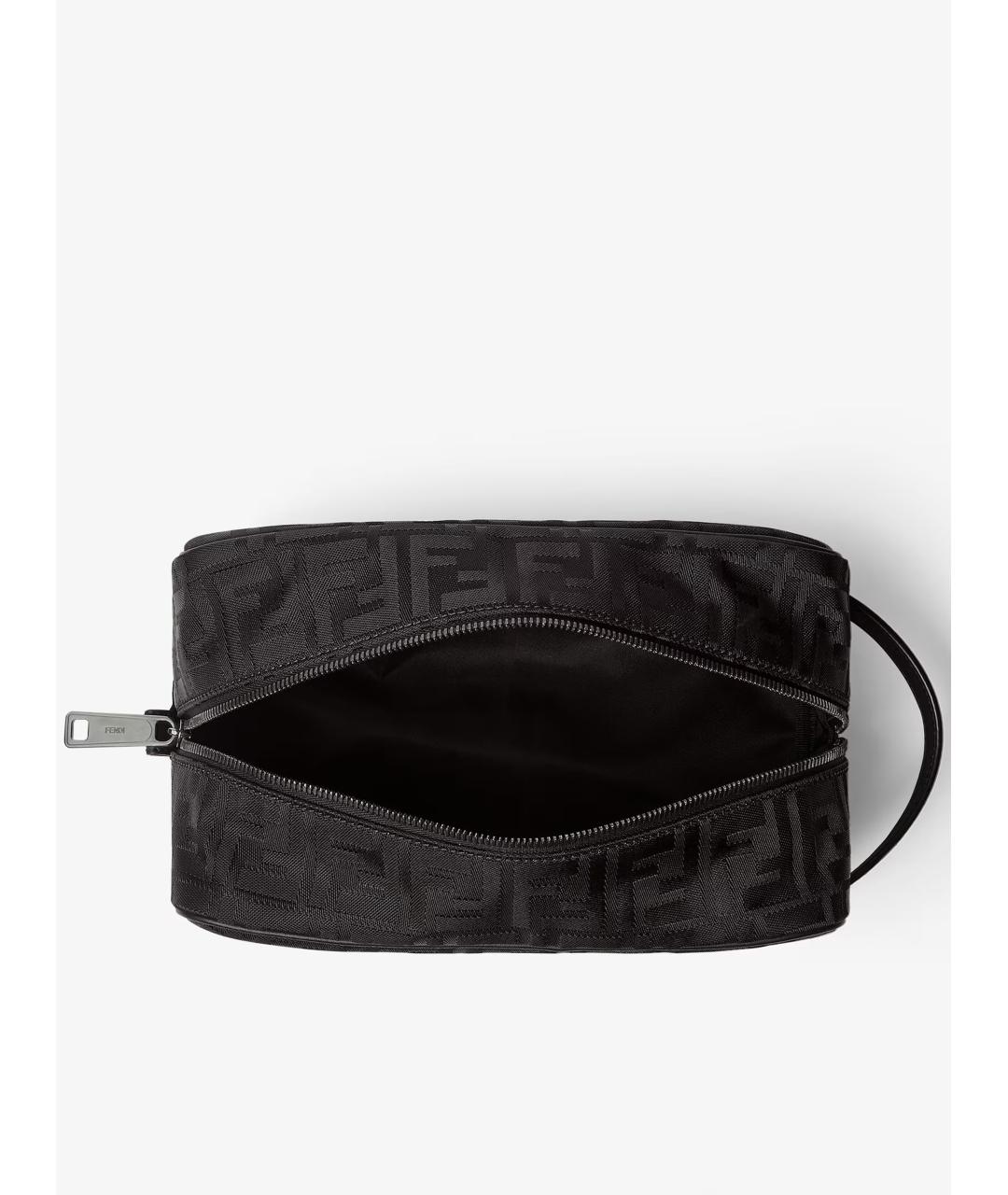 FENDI Черная жаккардовая барсетка, фото 3