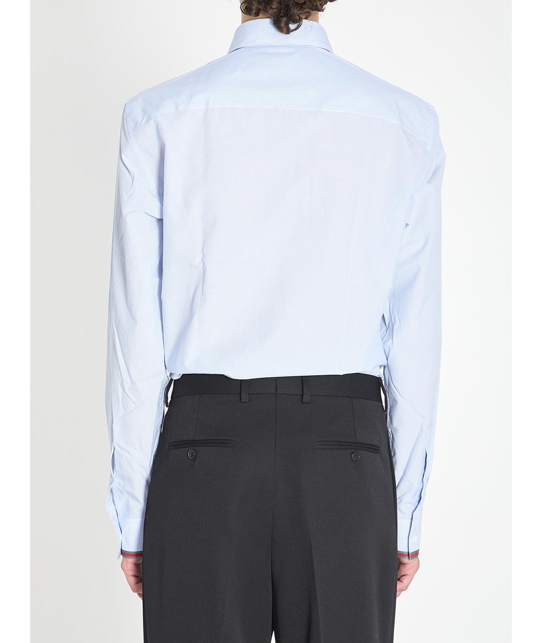 GUCCI Голубая хлопковая кэжуал рубашка, фото 5