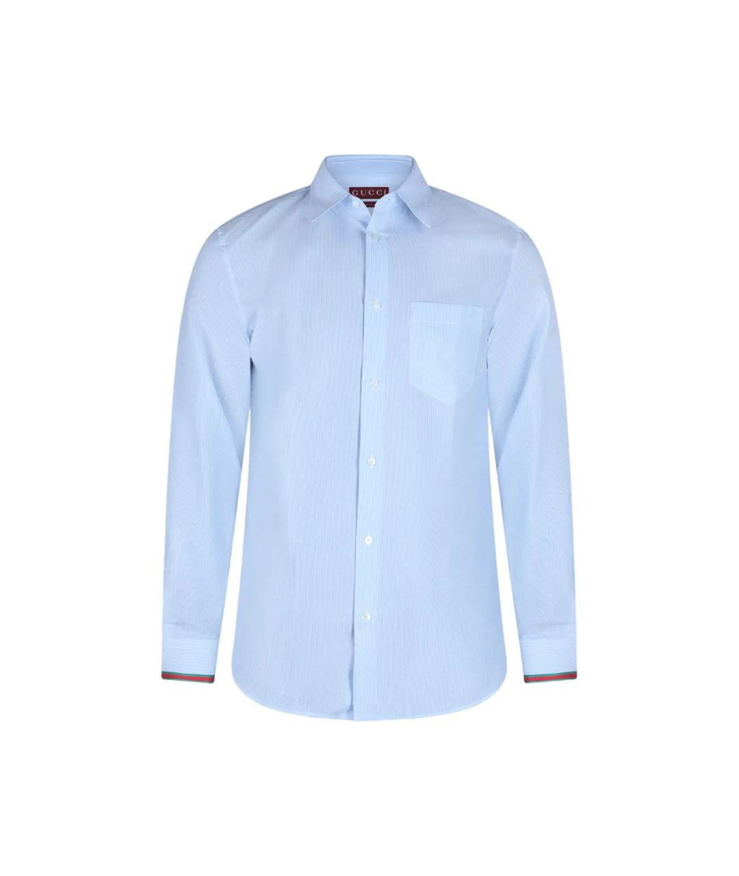 GUCCI Голубая хлопковая кэжуал рубашка, фото 7