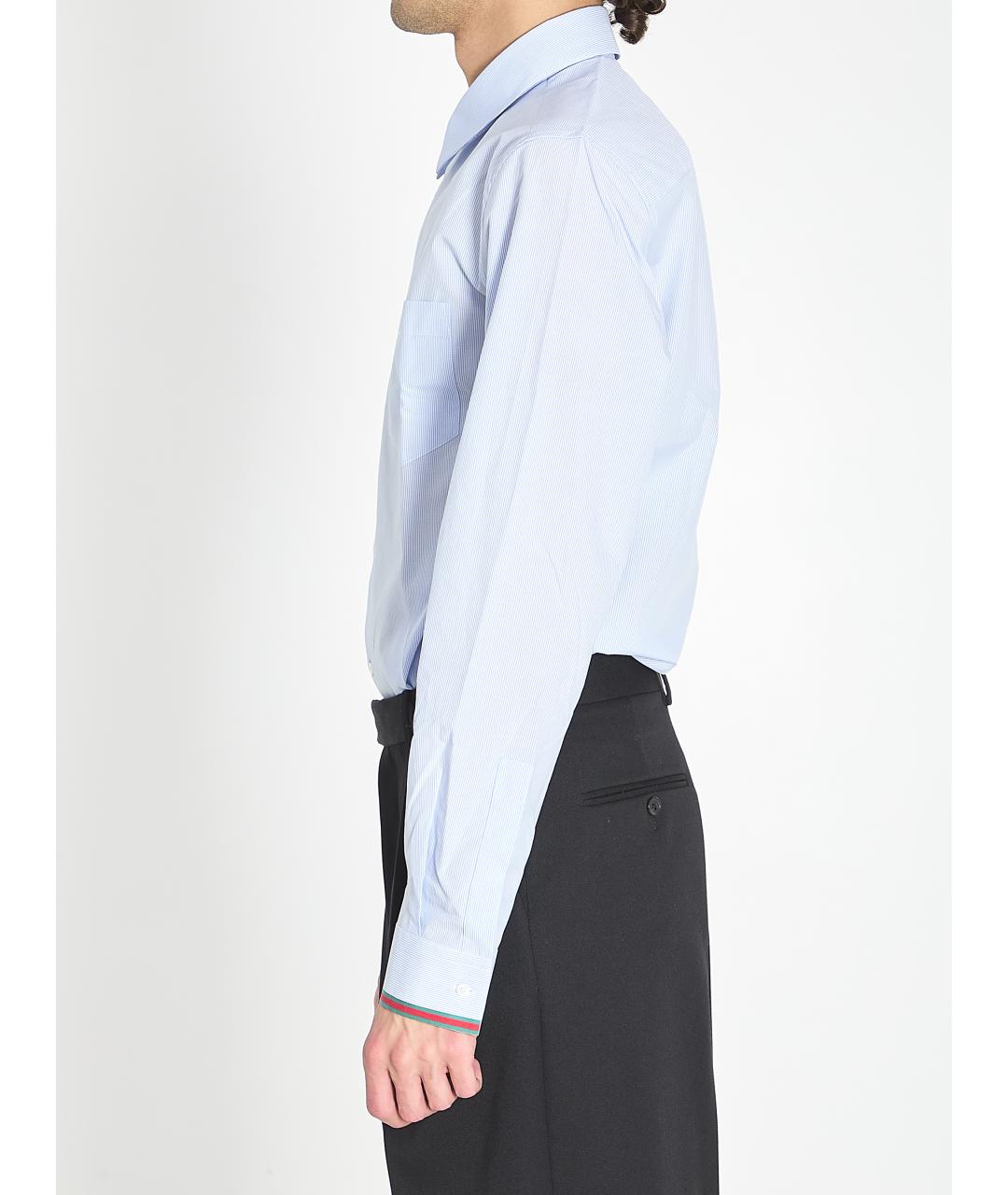 GUCCI Голубая хлопковая кэжуал рубашка, фото 4