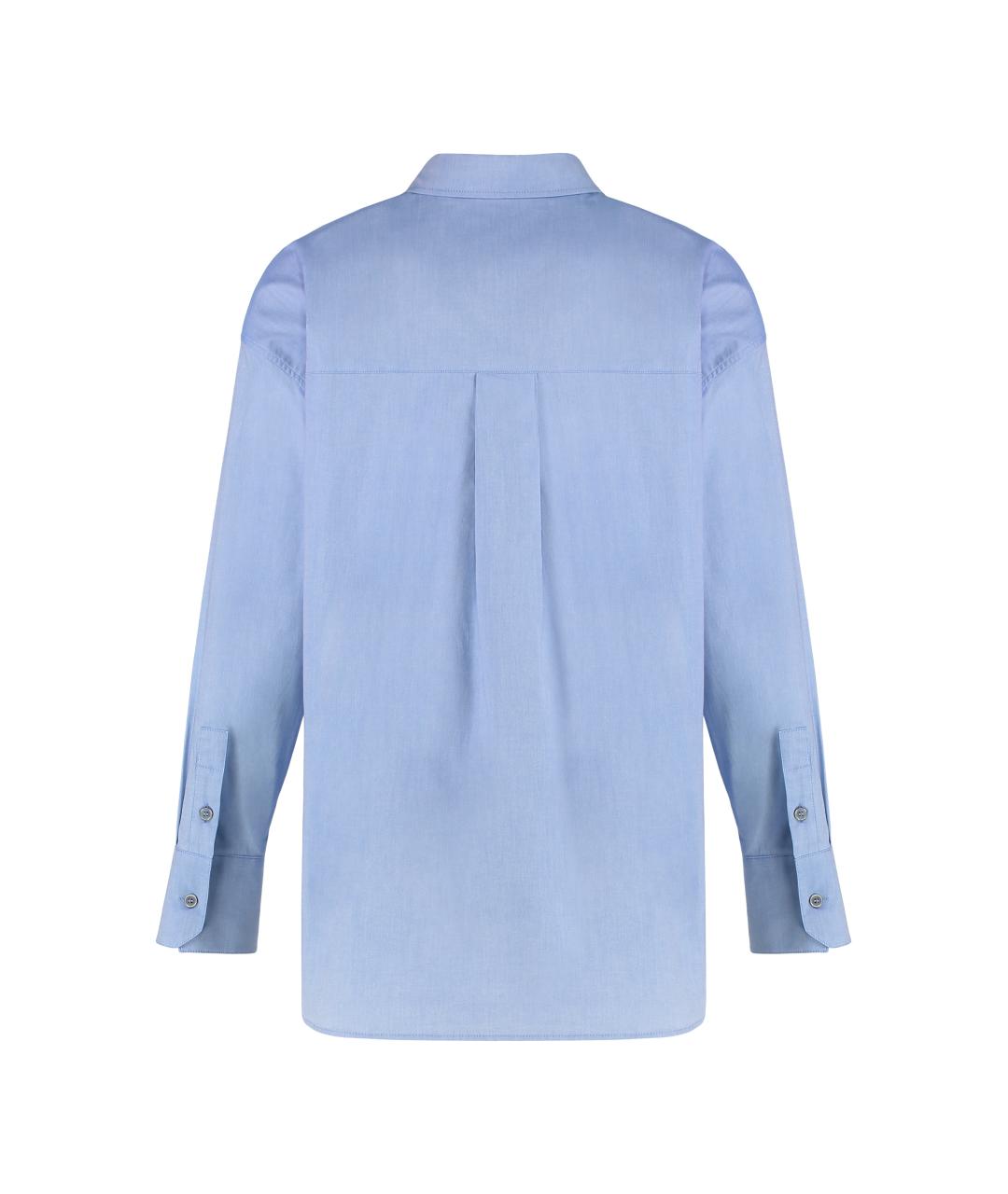 'S MAX MARA Голубая хлопковая рубашка, фото 2