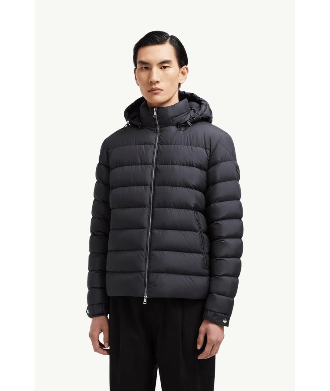 MONCLER Черный полиэстеровый пуховик, фото 2