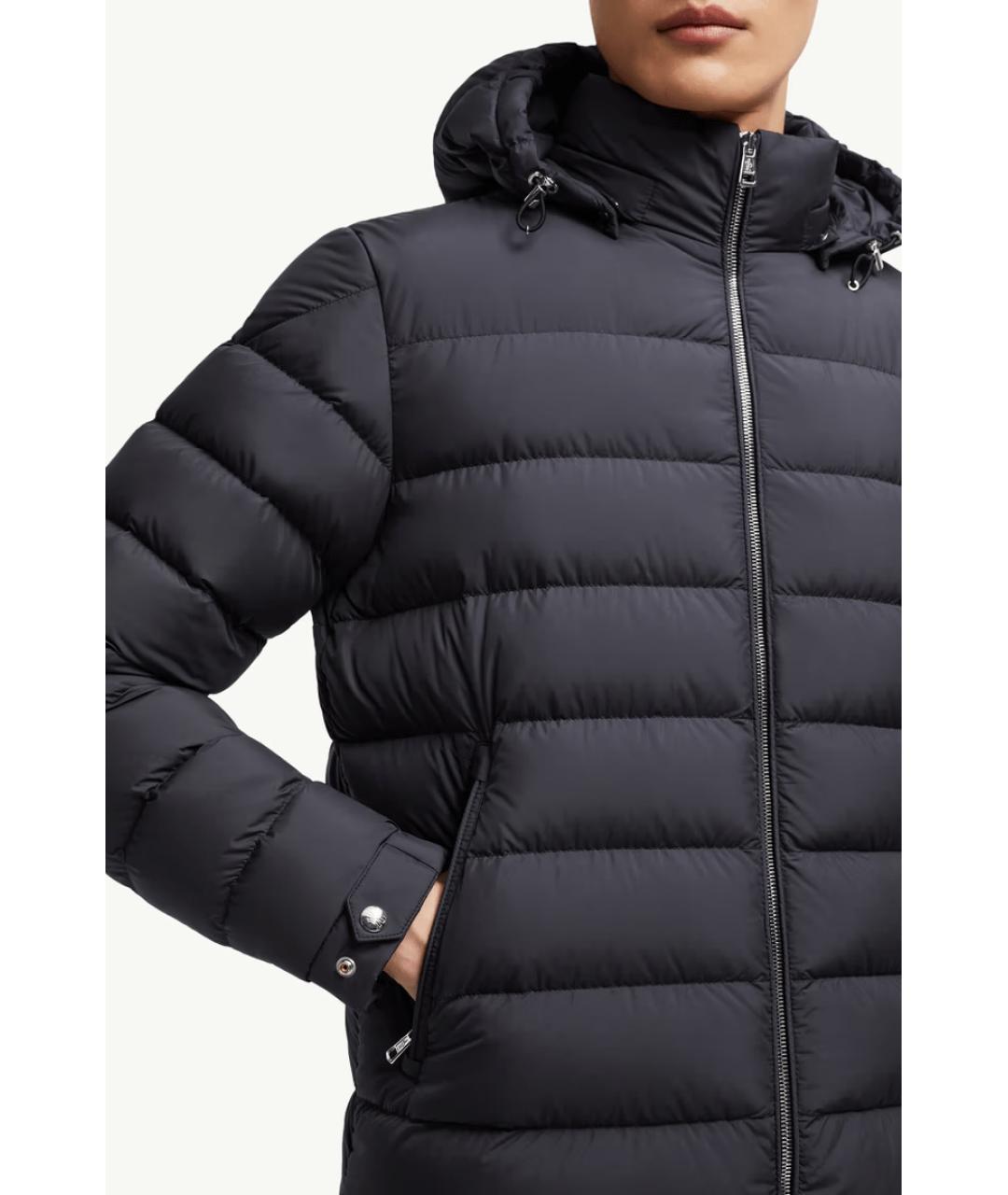 MONCLER Черный полиэстеровый пуховик, фото 5