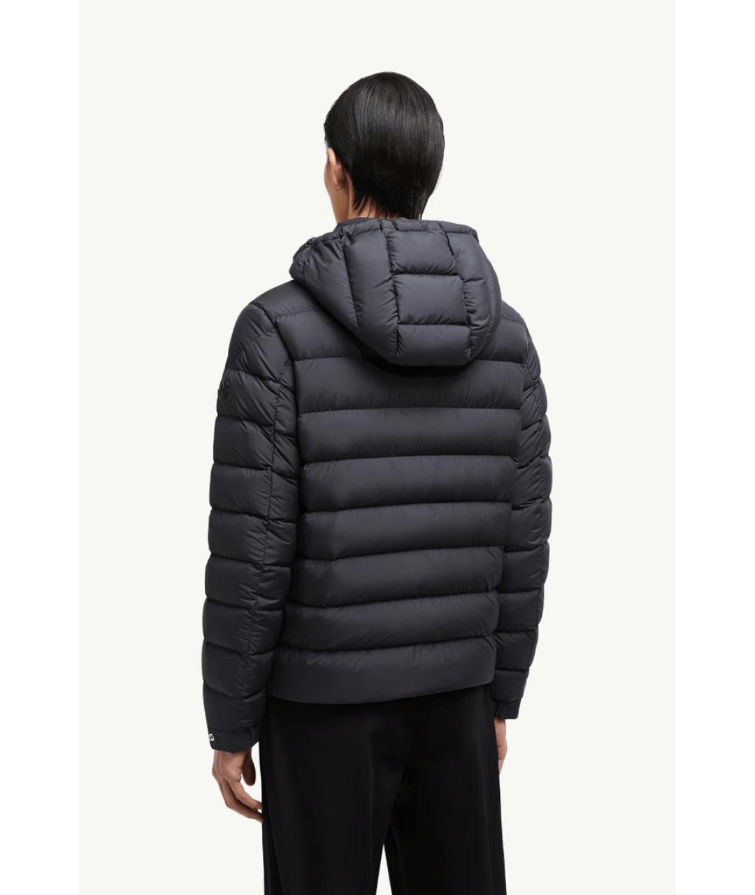 MONCLER Черный полиэстеровый пуховик, фото 4