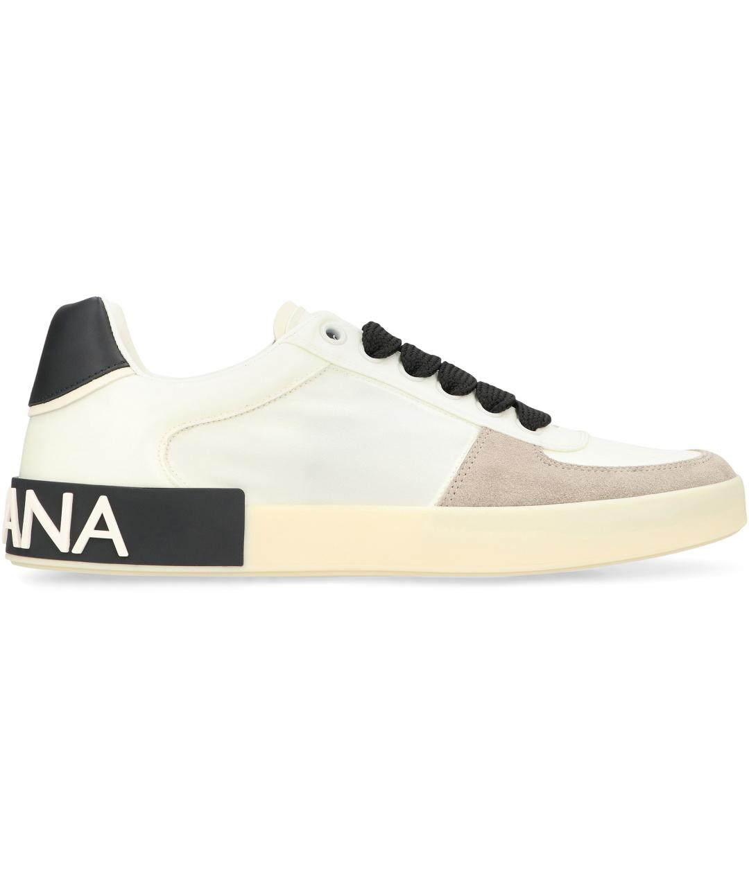 DOLCE&GABBANA Белые кожаные низкие кроссовки / кеды, фото 2