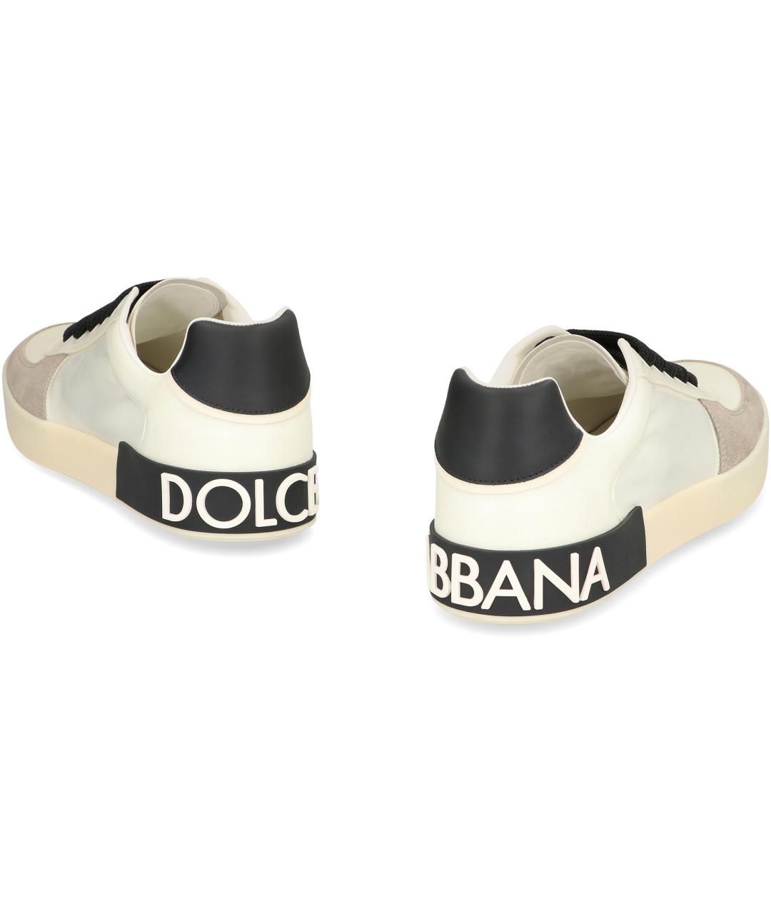 DOLCE&GABBANA Белые кожаные низкие кроссовки / кеды, фото 4