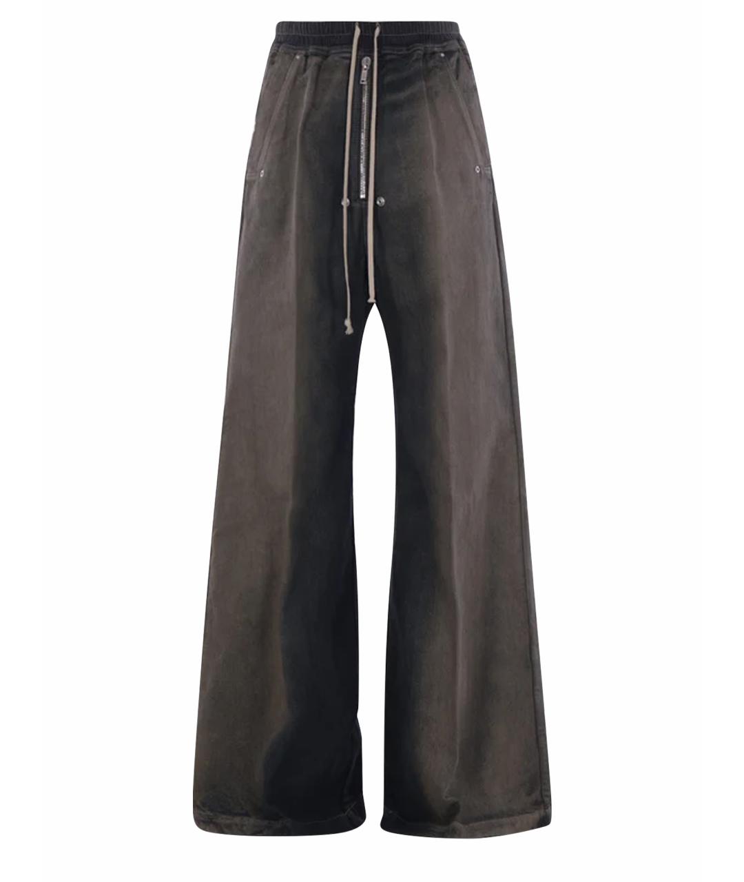 RICK OWENS Синие хлопковые повседневные брюки, фото 1