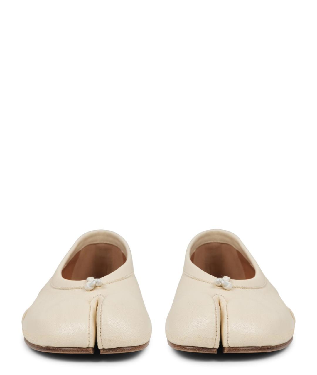 MAISON MARGIELA Белые кожаные балетки, фото 3