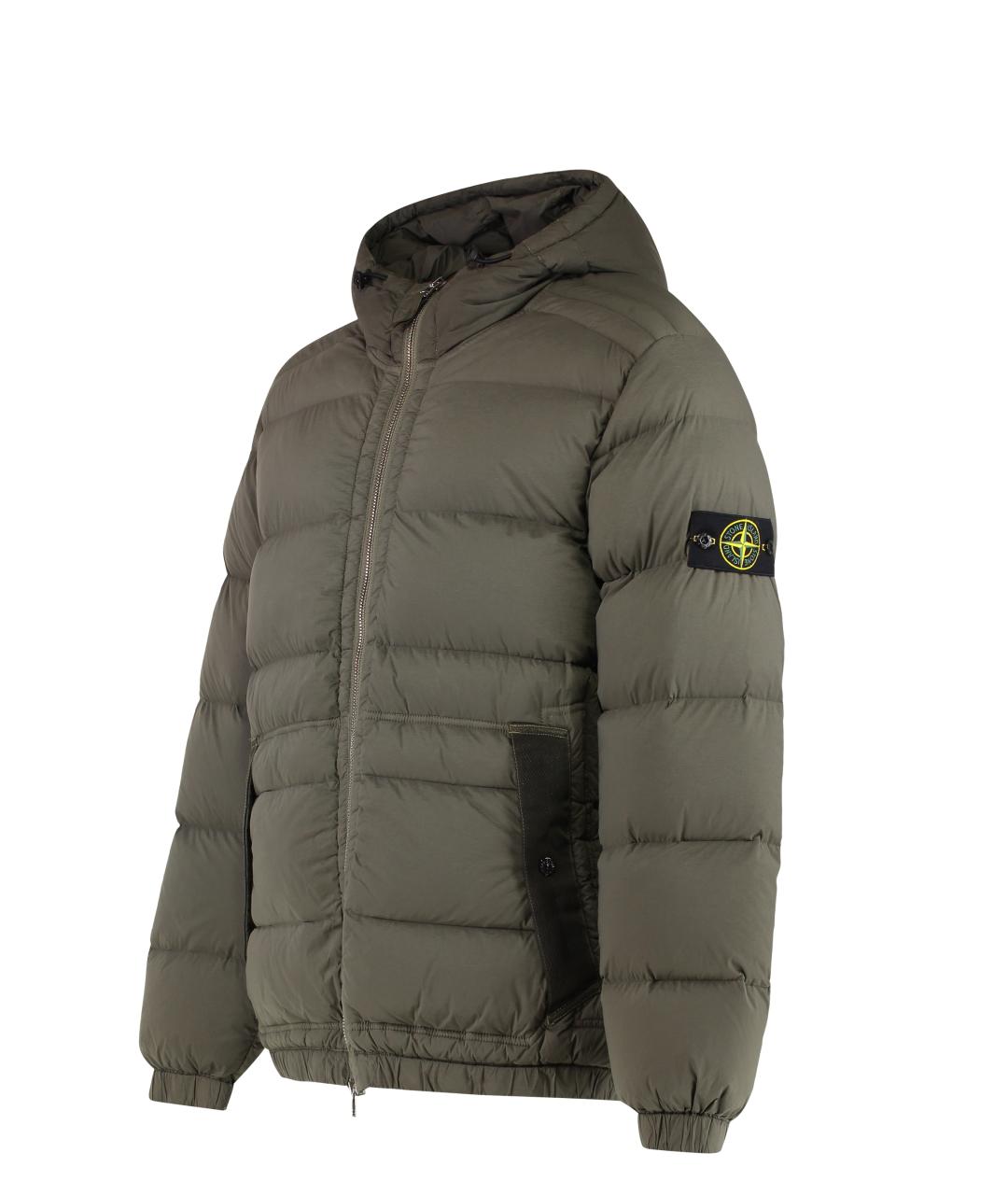 STONE ISLAND Хаки полиамидовый пуховик, фото 5