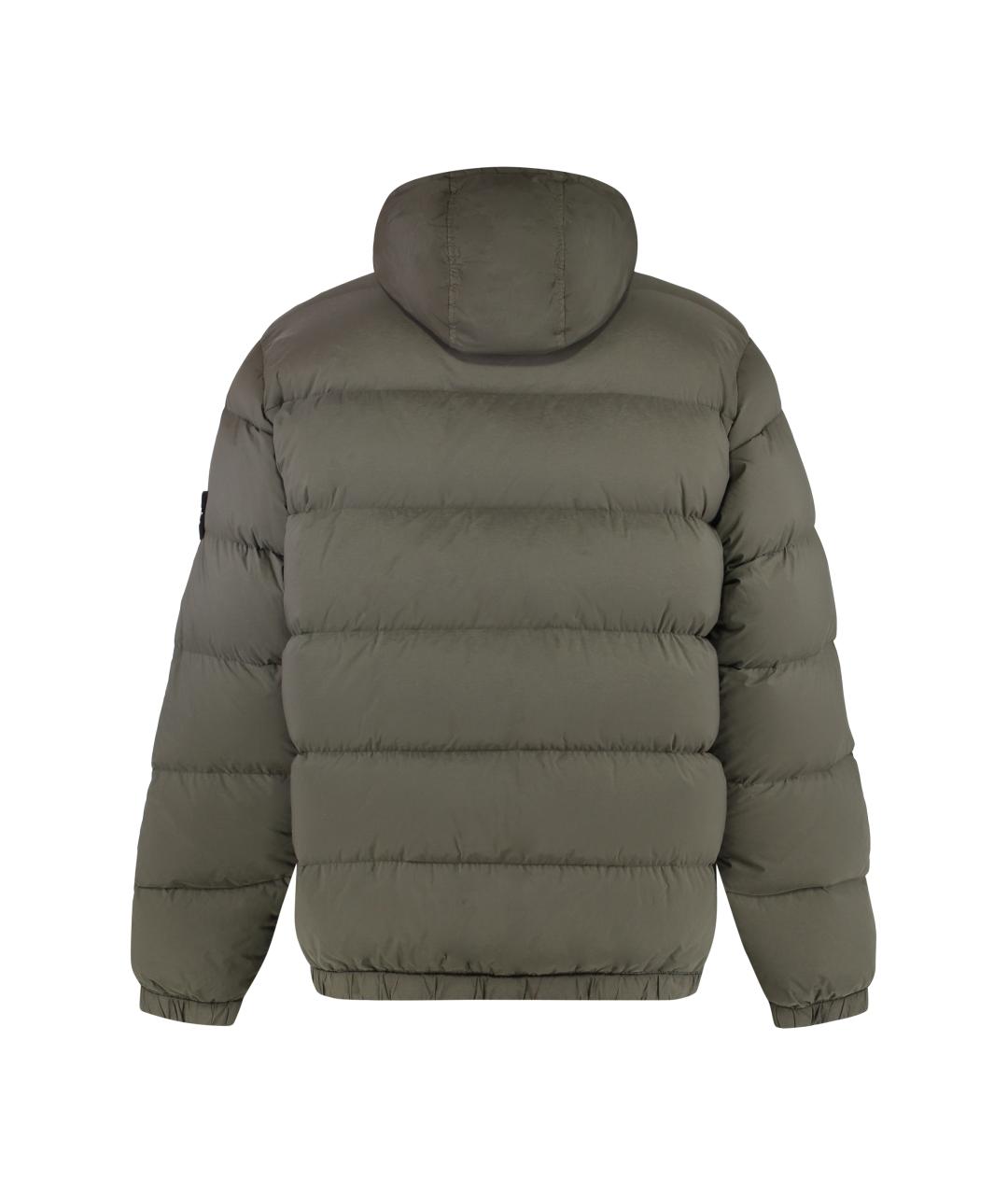 STONE ISLAND Хаки полиамидовый пуховик, фото 4