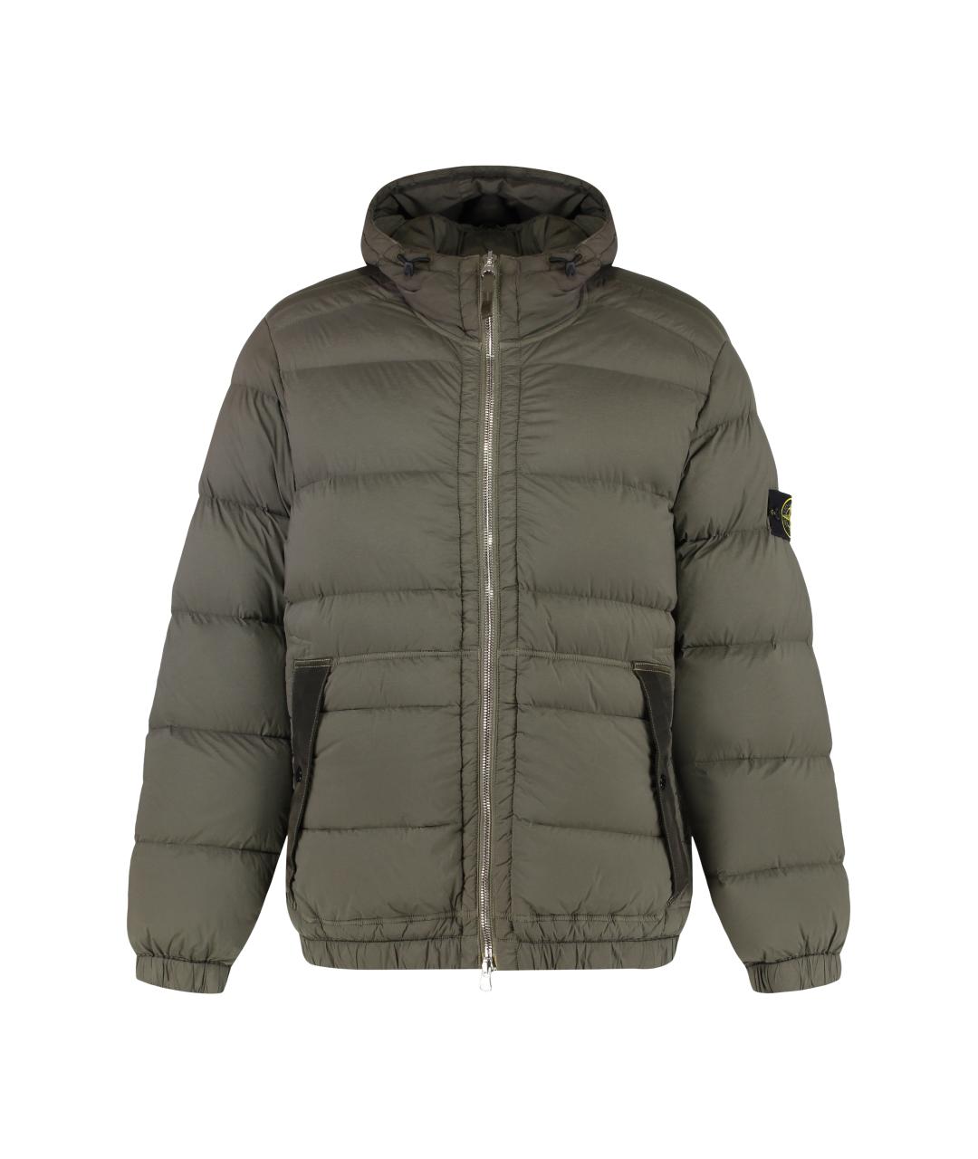 STONE ISLAND Хаки полиамидовый пуховик, фото 1