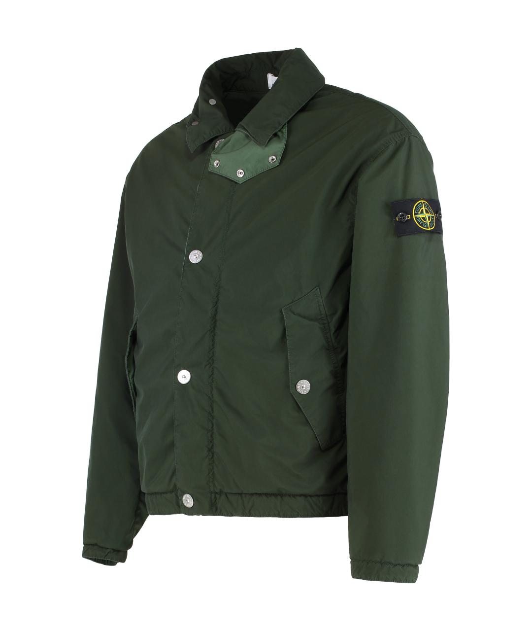 STONE ISLAND Зеленая полиэстеровая куртка, фото 3