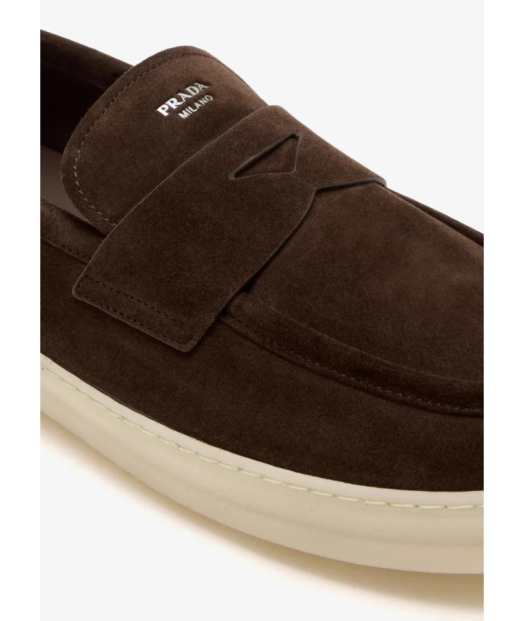 PRADA Коричневые замшевые лоферы, фото 2