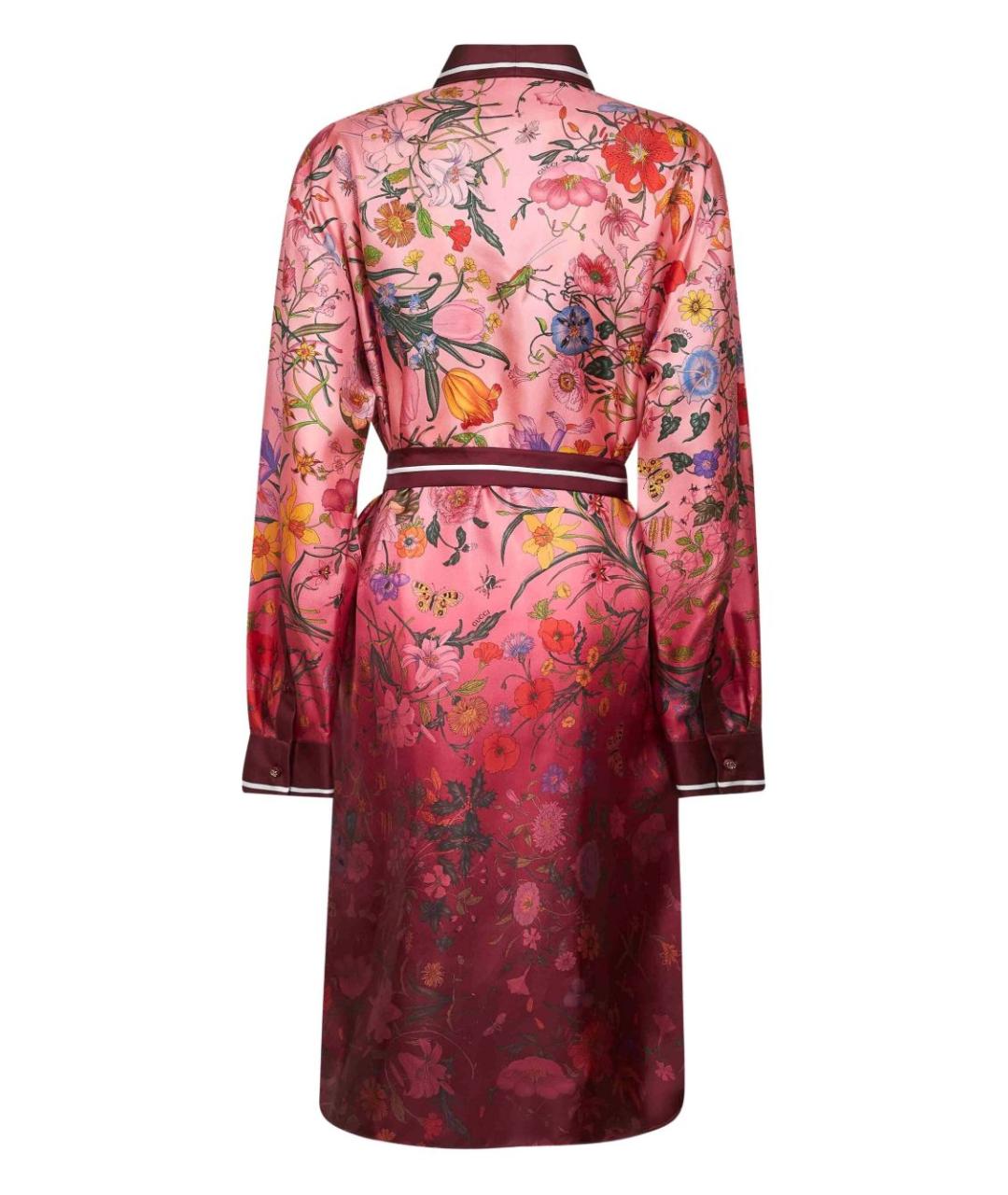 GUCCI Красное шелковое повседневное платье, фото 2