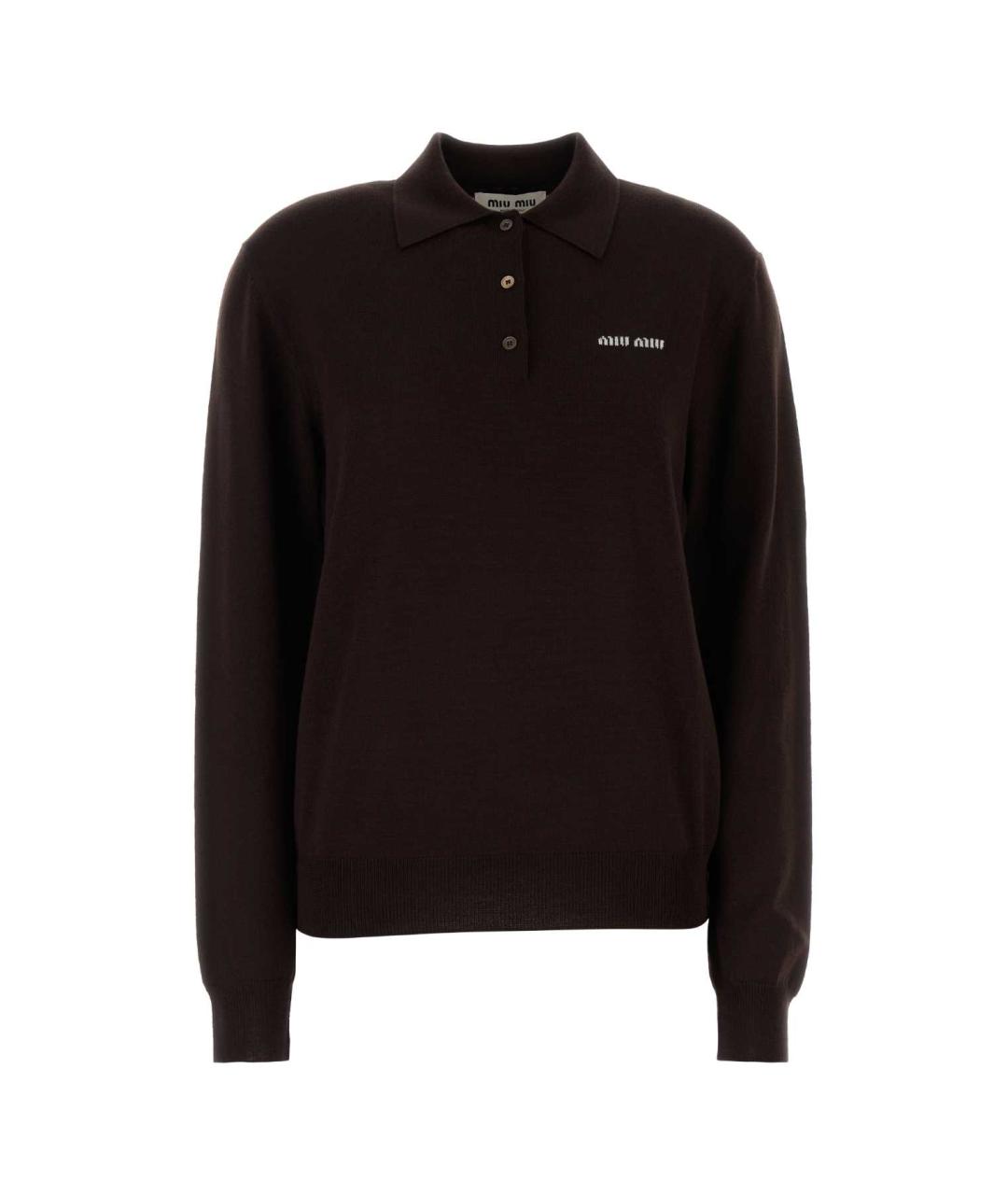 MIU MIU Коричневый шерстяной джемпер / свитер, фото 1