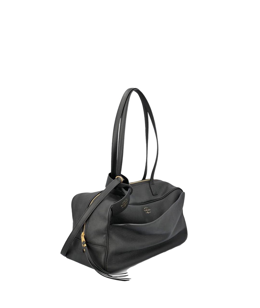 BALENCIAGA Черная кожаная сумка через плечо, фото 2