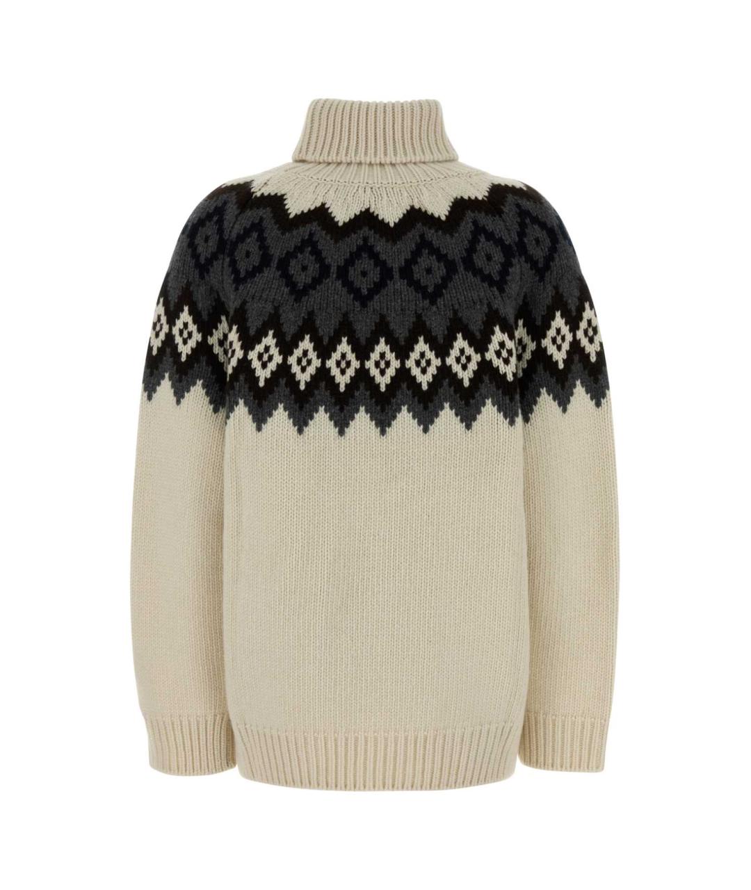 PRADA Бежевый шерстяной джемпер / свитер, фото 2