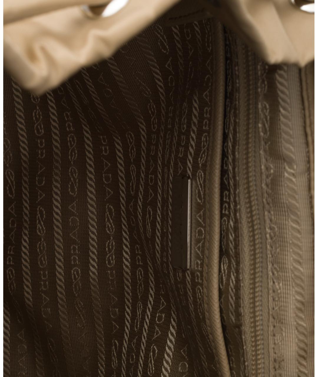 PRADA Бежевый синтетический рюкзак, фото 5