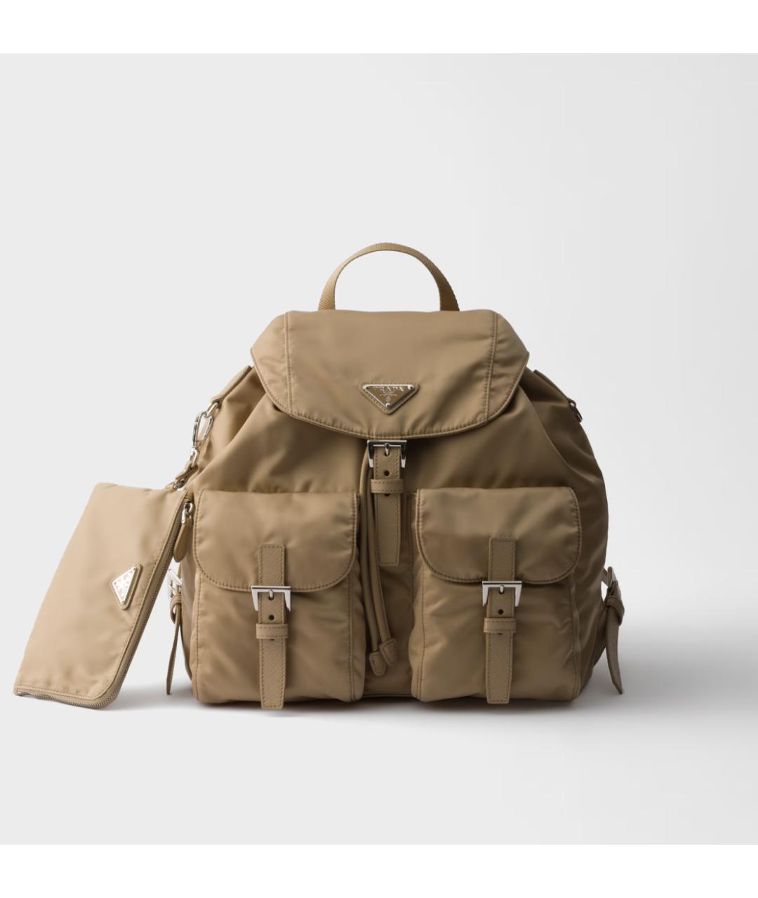 PRADA Бежевый синтетический рюкзак, фото 8