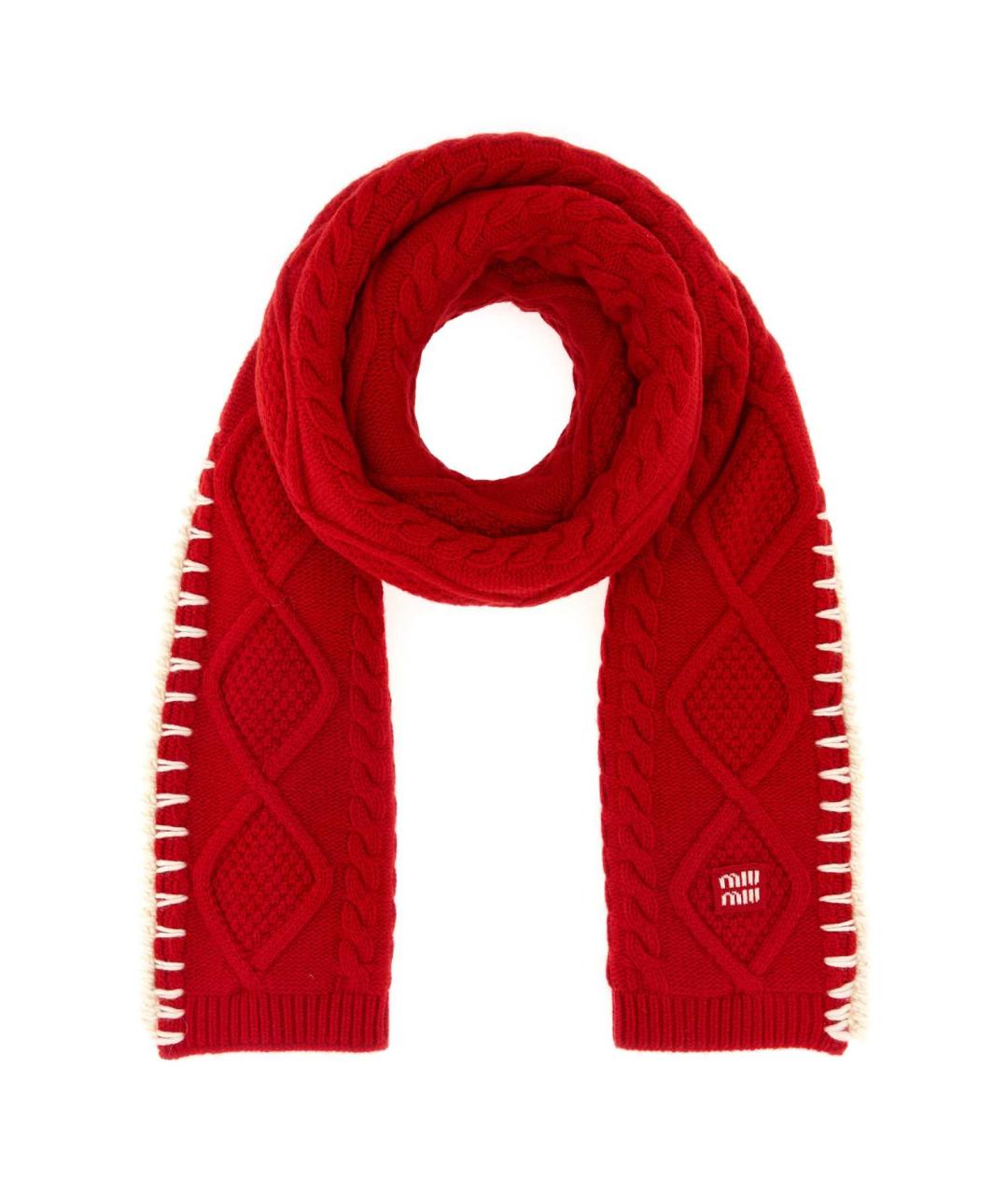 MIU MIU Красный кашемировый шарф, фото 1