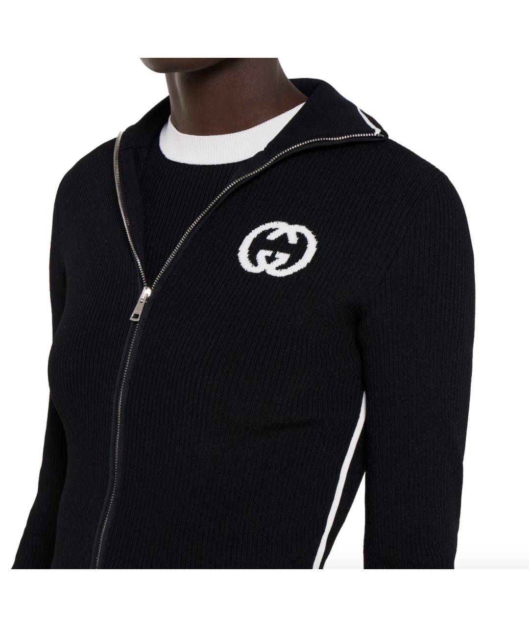 GUCCI Черный вискозный кардиган, фото 3