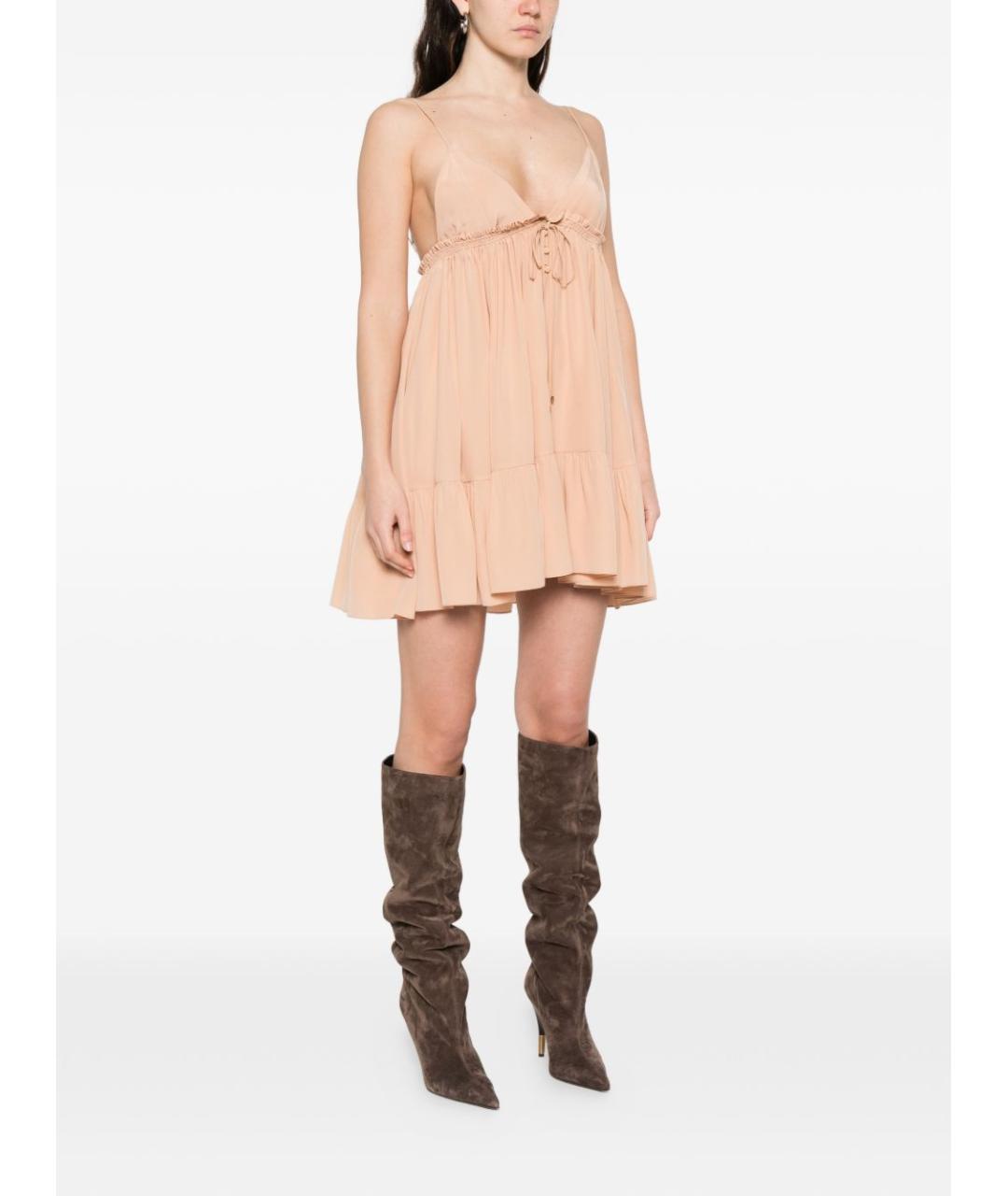 CHLOE Розовое шелковое коктейльное платье, фото 3