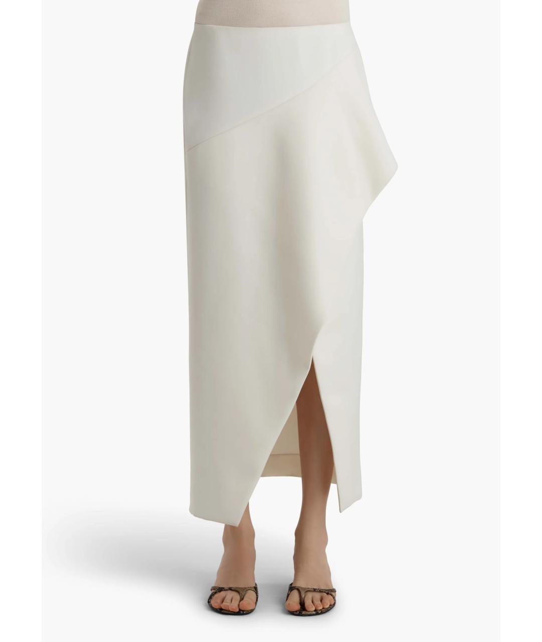 KHAITE Бежевая шерстяная юбка миди, фото 4