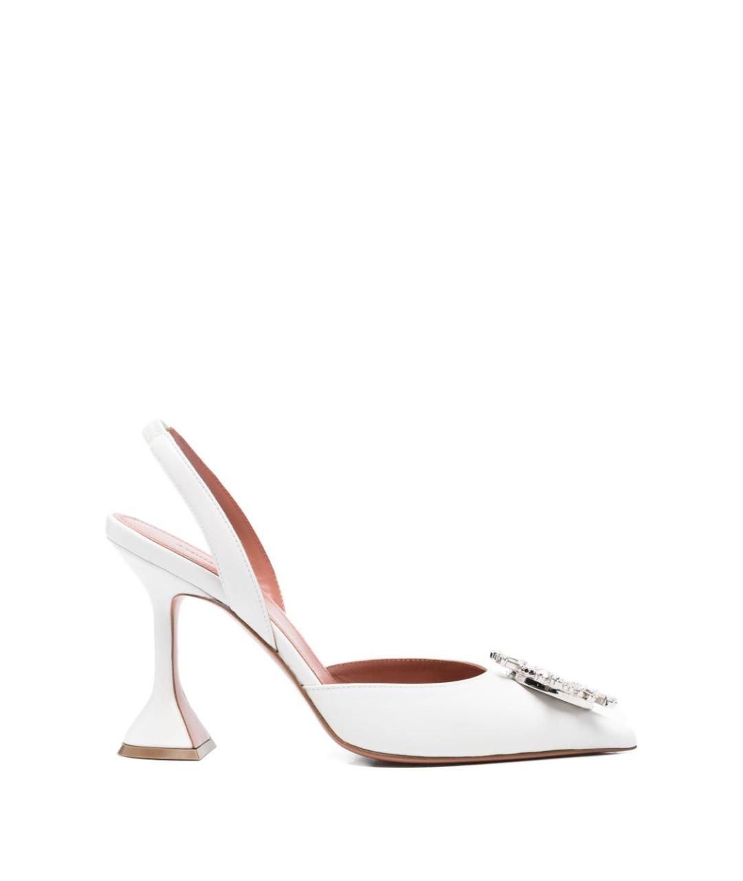 Amina Muaddi Белые кожаные туфли, фото 1