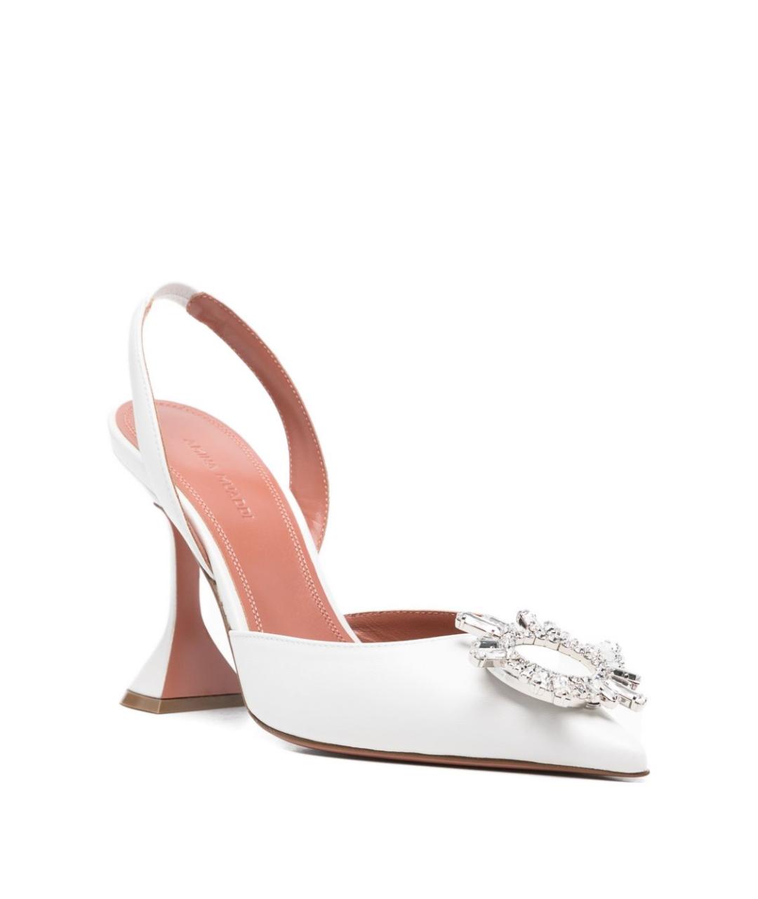 Amina Muaddi Белые кожаные туфли, фото 2