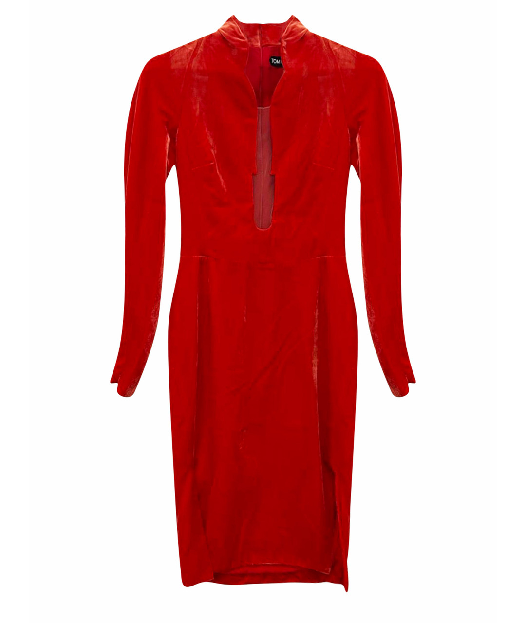 TOM FORD Красное бархатное повседневное платье, фото 1