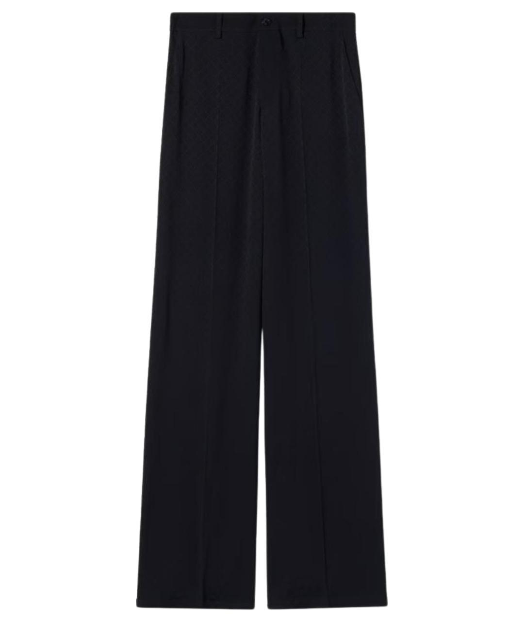 GUCCI Темно-синие вискозные прямые брюки, фото 1