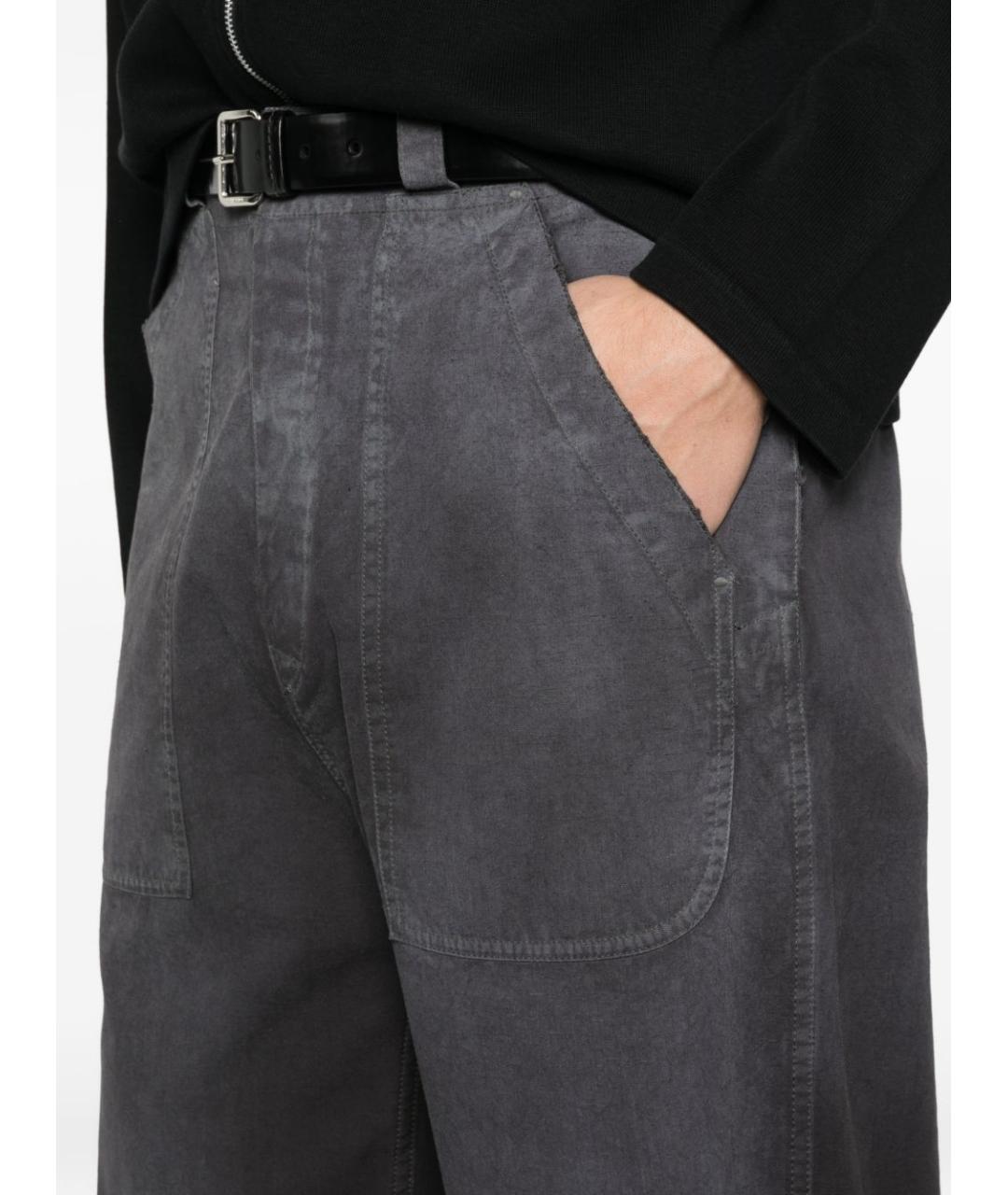 MAISON MARGIELA Серые хлопковые прямые джинсы, фото 3